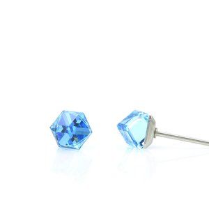 4mm Blue Earrings | Mini Crystal Earrings | Hypoallergenic Studs | Cubic Studs